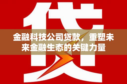 双流金融科技公司贷款，重塑未来金融生态的关键力量
