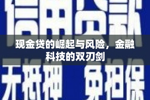 双流现金贷的崛起与风险，金融科技的双刃剑